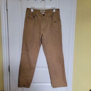 LL Bean jeans pants tan brown denim men's 33x29 outdoor neutral 100% cotton